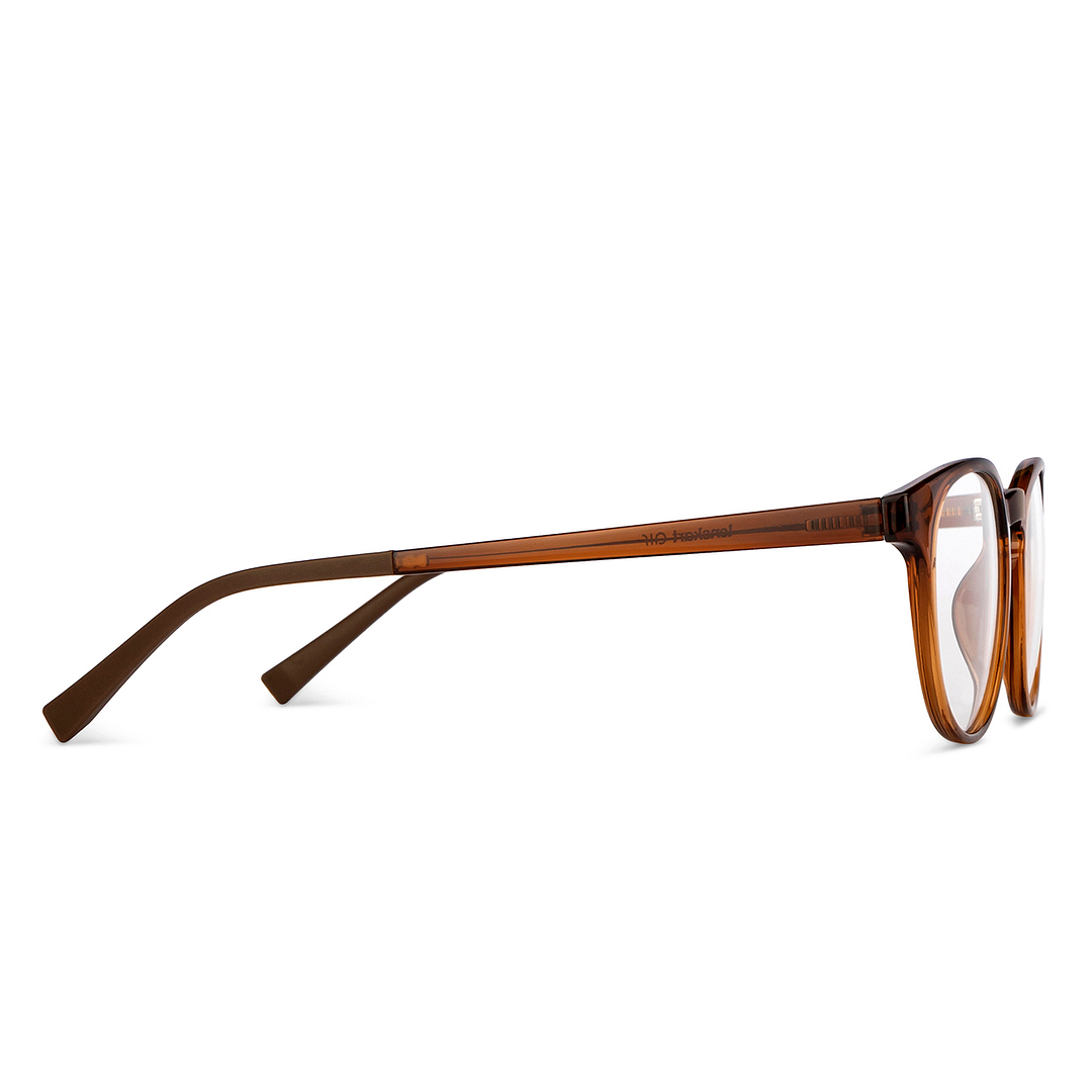 Lenskart Air Online Brown Transparent Full Rim Round left side