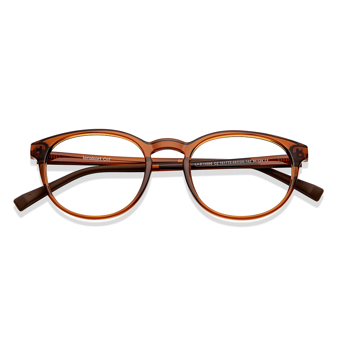 Lenskart Air Online Brown Transparent Full Rim Round left side