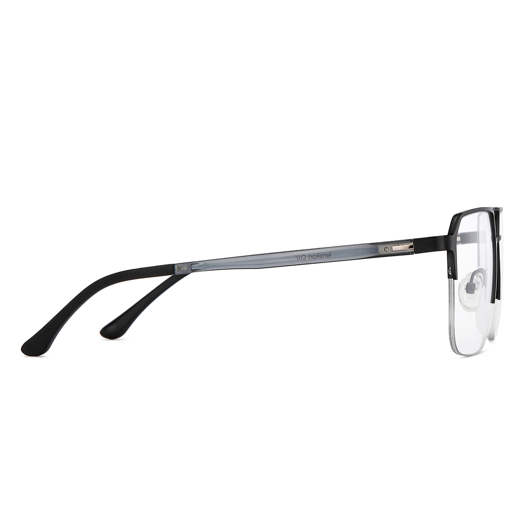 Lenskart Air Online Black Half Rim Aviator left side