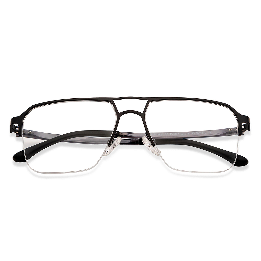 Lenskart Air Online Black Half Rim Aviator left side