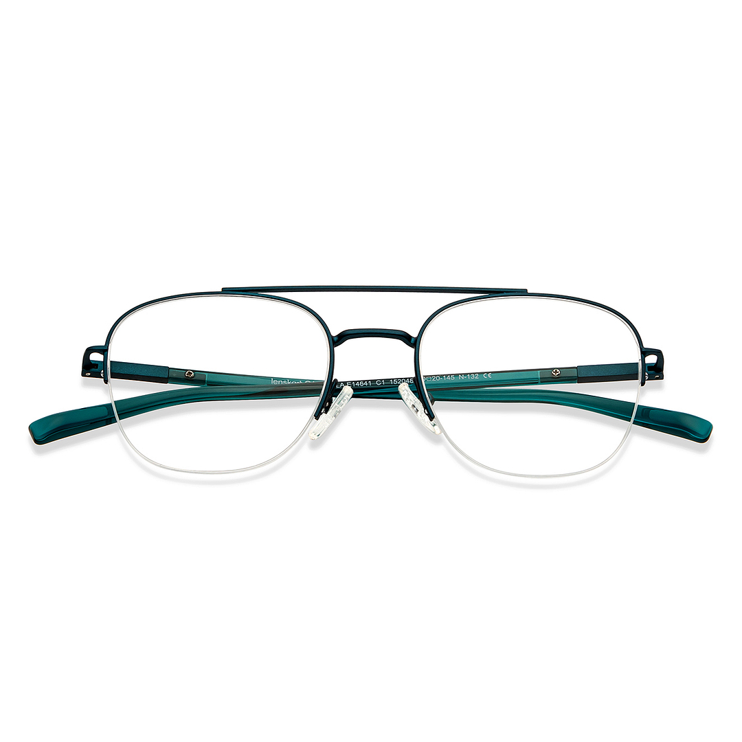 Lenskart Air Online Green Half Rim Aviator left side