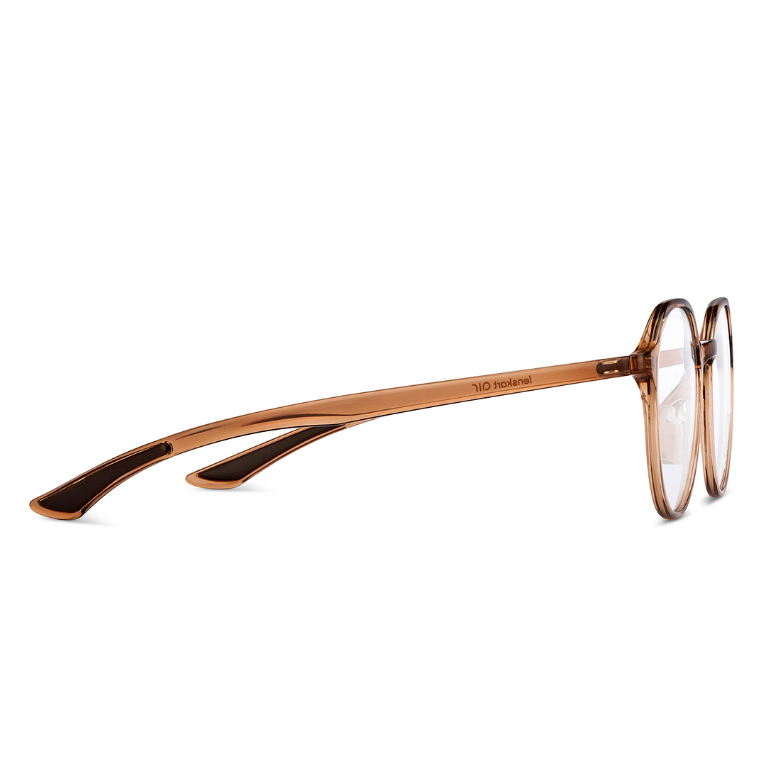 Lenskart Air Online Brown Transparent Full Rim Round left side