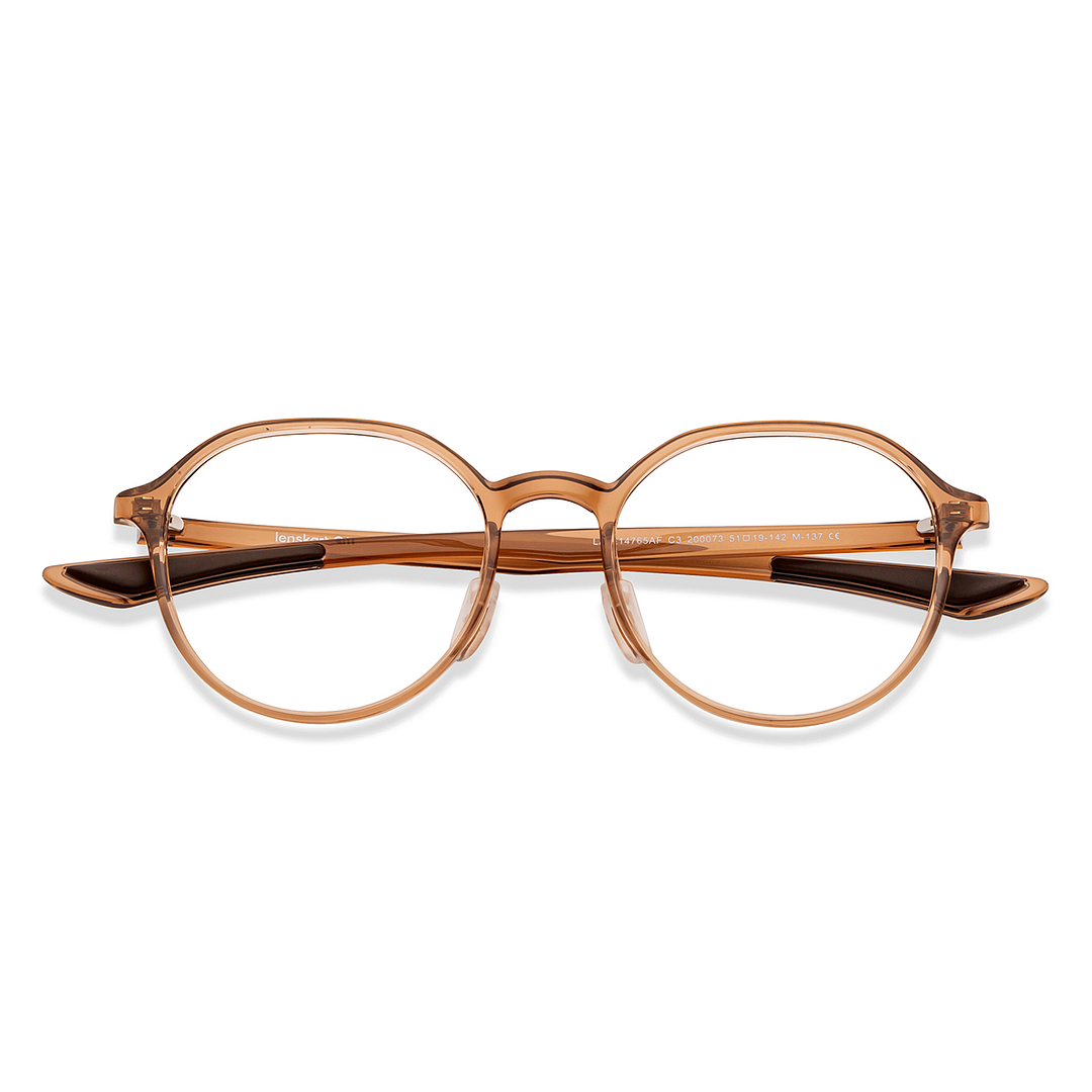 Lenskart Air Online Brown Transparent Full Rim Round left side
