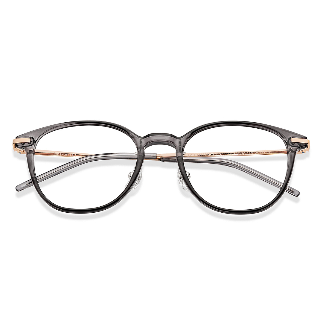 Lenskart Air Gray Transparent Full Rim Round left side