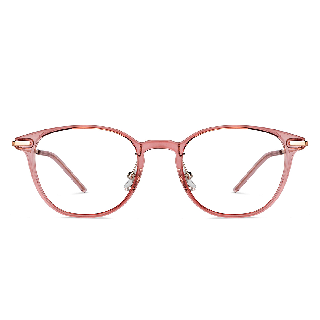 Lenskart Air Online Pink Transparent Full Rim Round left side