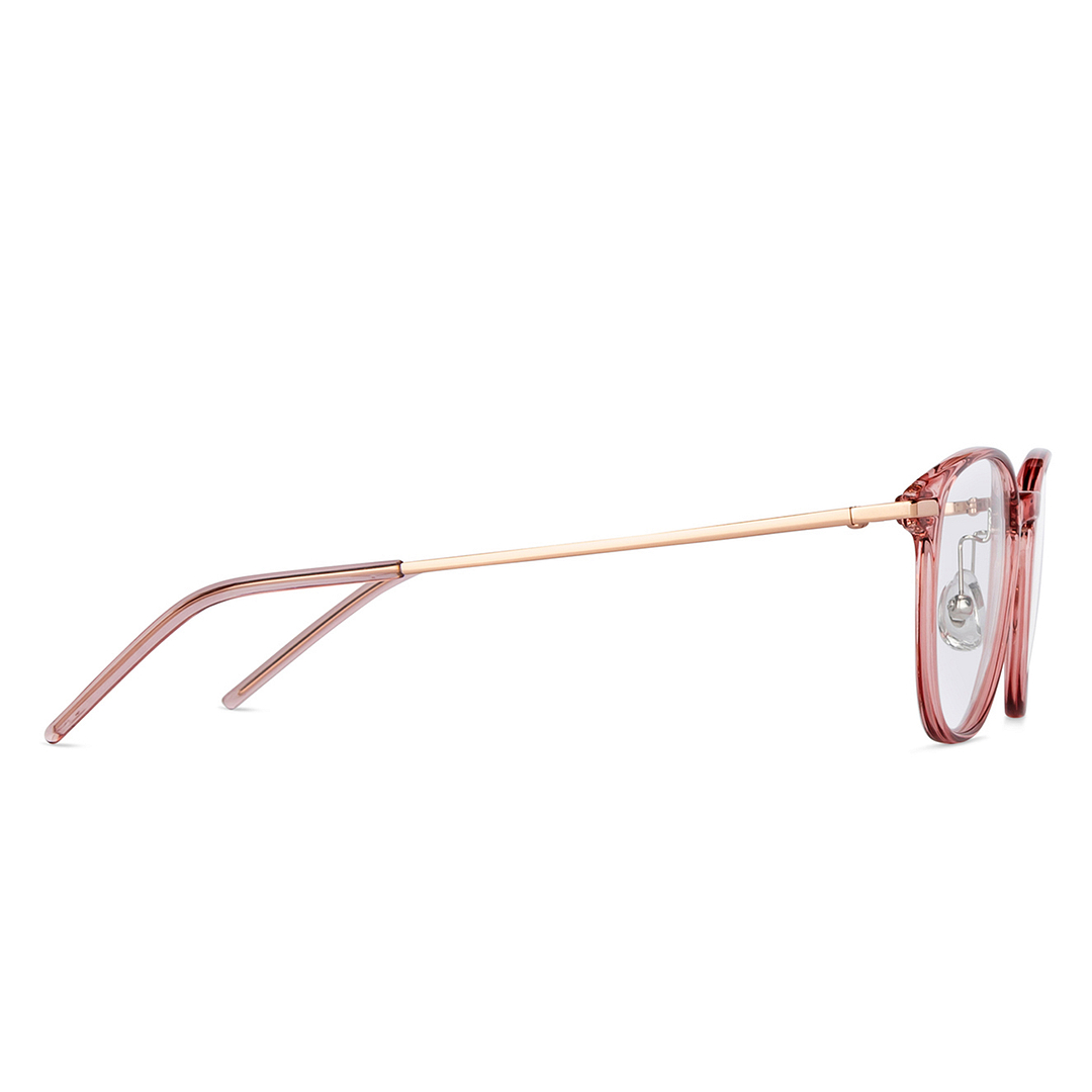 Lenskart Air Online Pink Transparent Full Rim Round left side