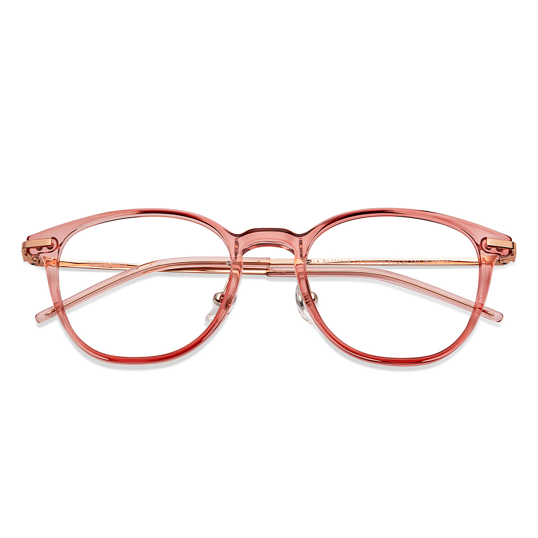 Lenskart Air Online Pink Transparent Full Rim Round left side