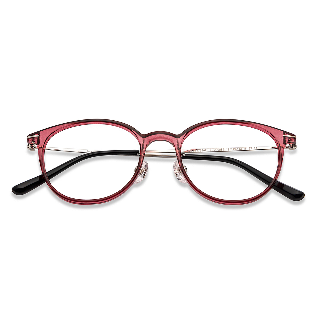 Lenskart Air Online Pink Transparent Full Rim Round left side