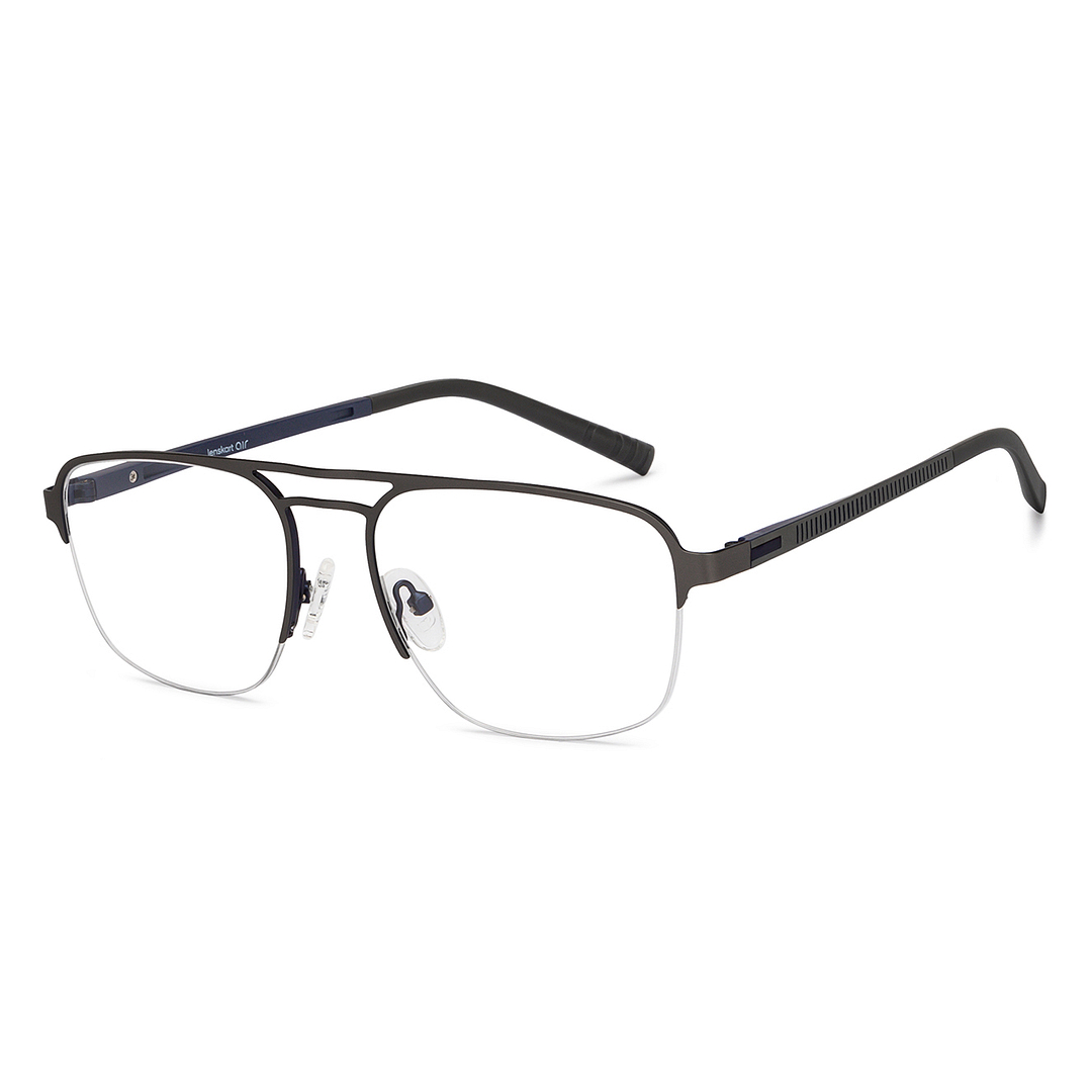 Lenskart Air Online Mid Gunmetal Half Rim Aviator right side