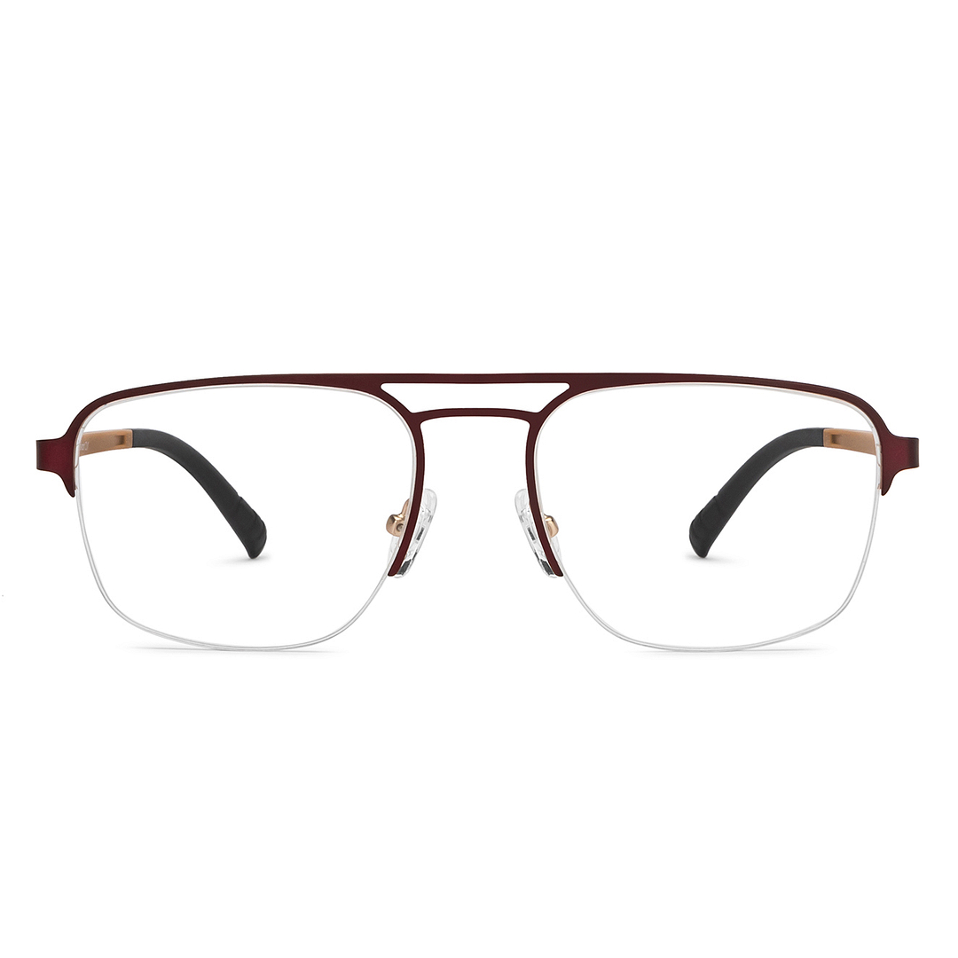 Lenskart Air Online Red Half Rim Aviator left side