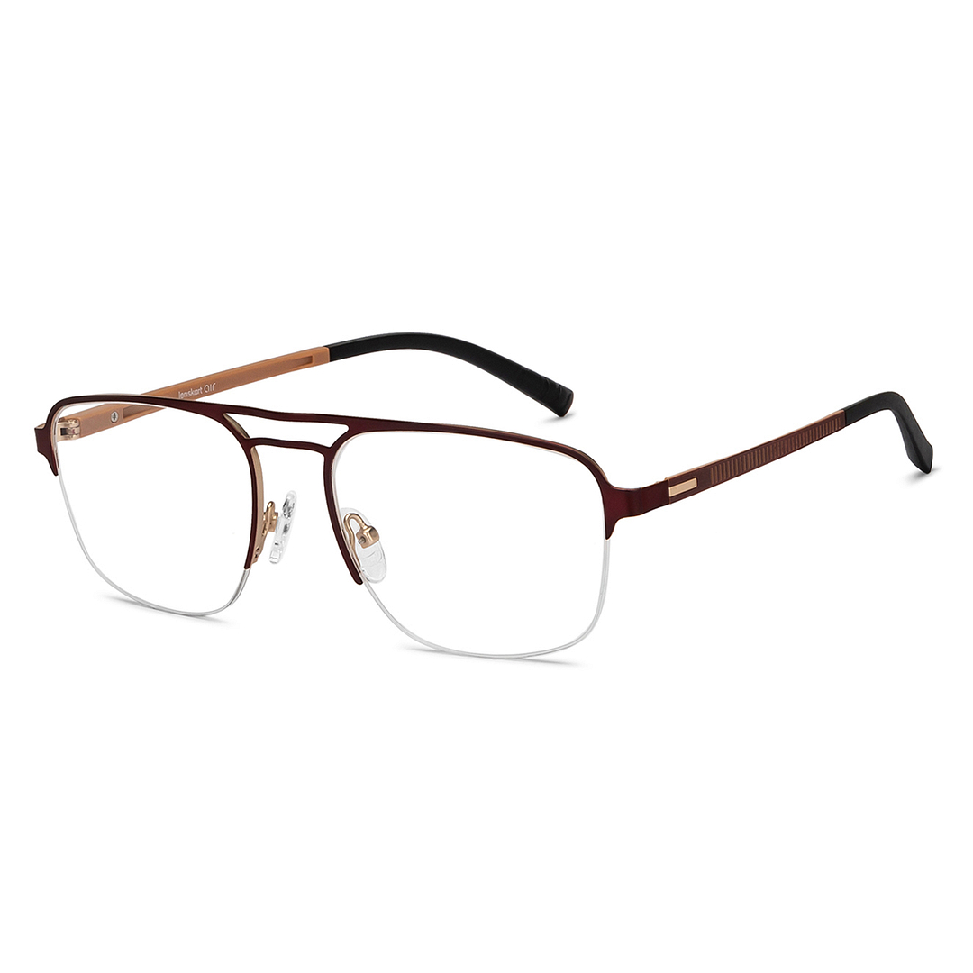 Lenskart Air Online Red Half Rim Aviator right side