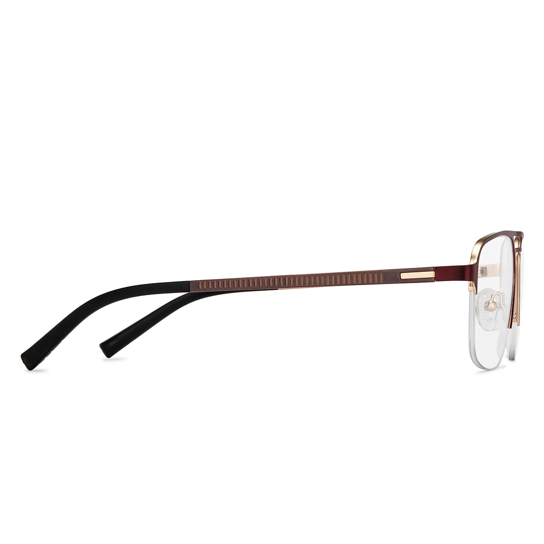 Lenskart Air Online Red Half Rim Aviator left side
