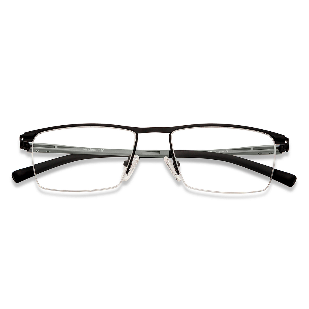 Lenskart Air Black Half Rim Rectangle left side