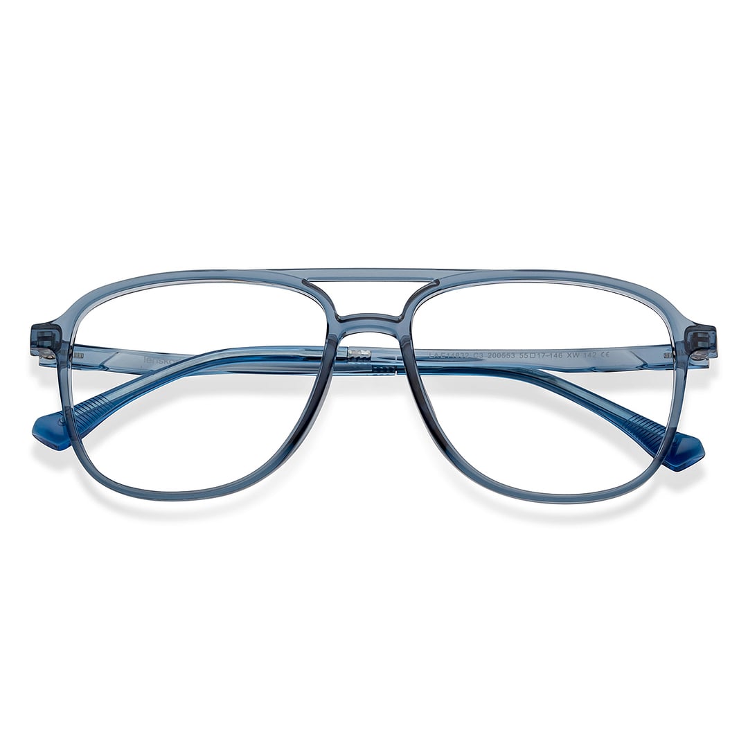 Lenskart Air Blue Transparent Full Rim Square left side