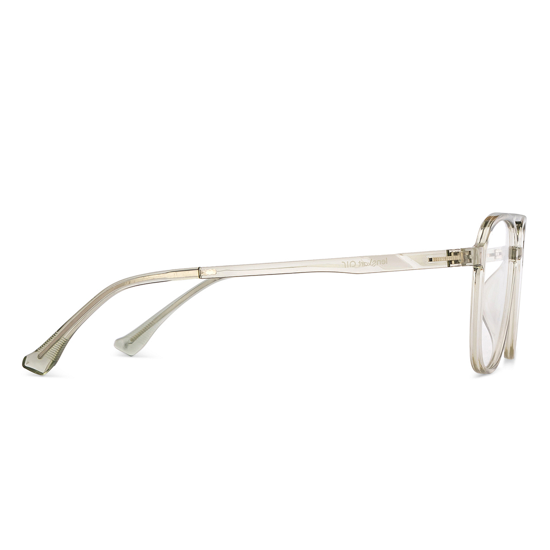 Lenskart Air Online Green Transparent Full Rim Aviator left side