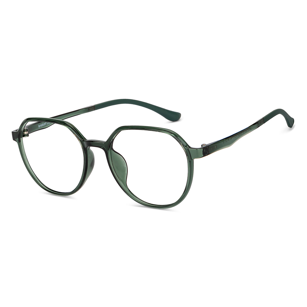 Lenskart Air Online Green Transparent Full Rim Round right side