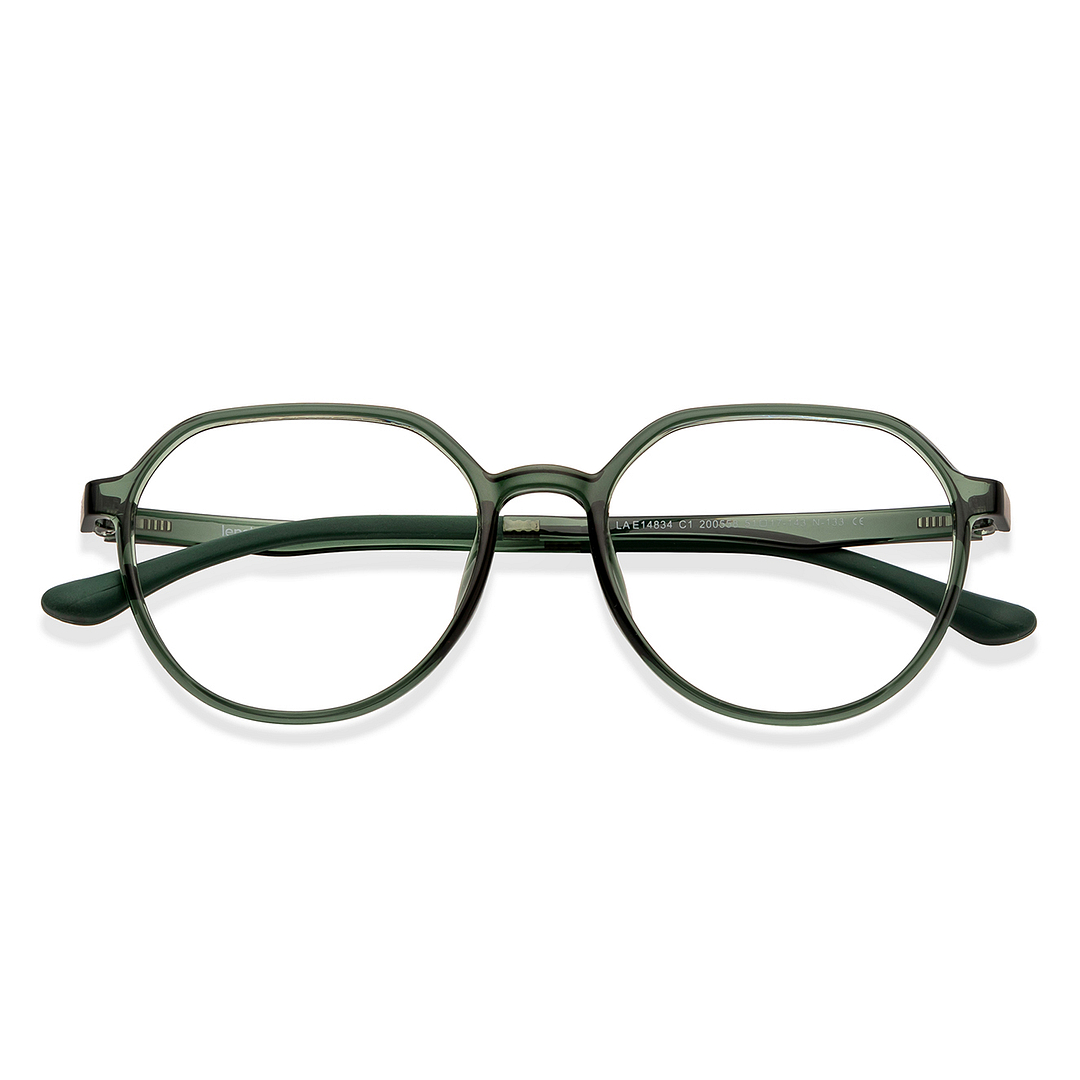 Lenskart Air Online Green Transparent Full Rim Round left side