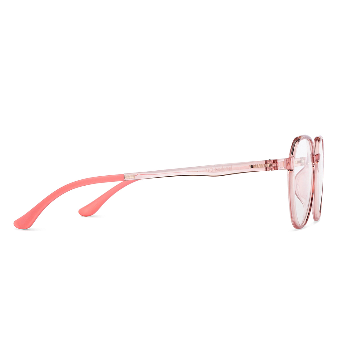 Lenskart Air Online Pink Transparent Full Rim Round left side