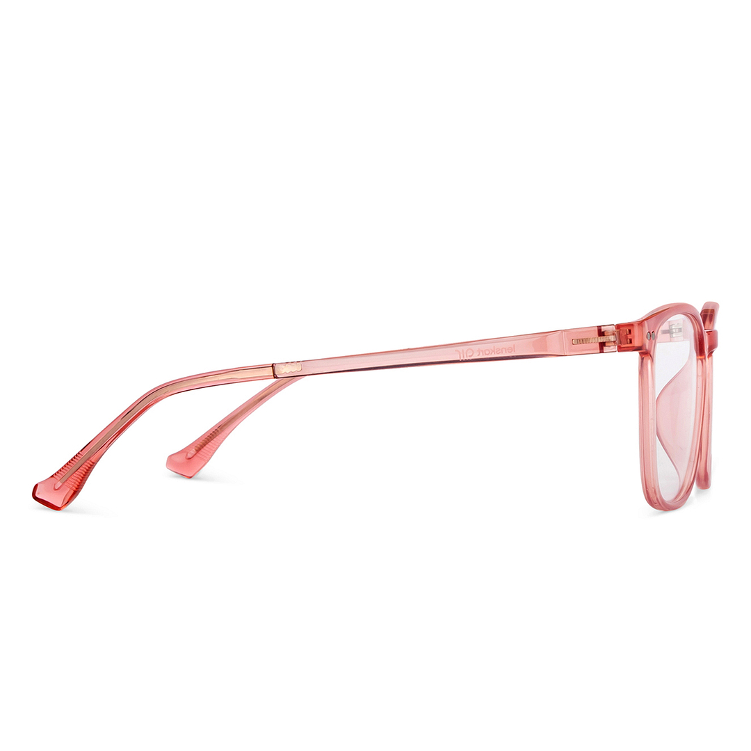 Lenskart Air Online Pink Transparent Full Rim Square left side