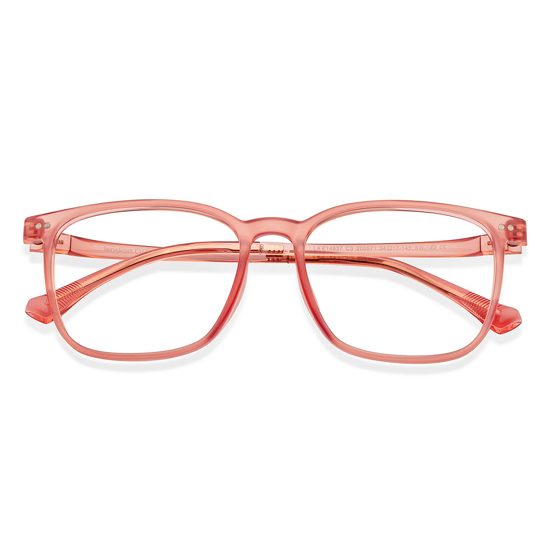 Lenskart Air Online Pink Transparent Full Rim Square left side