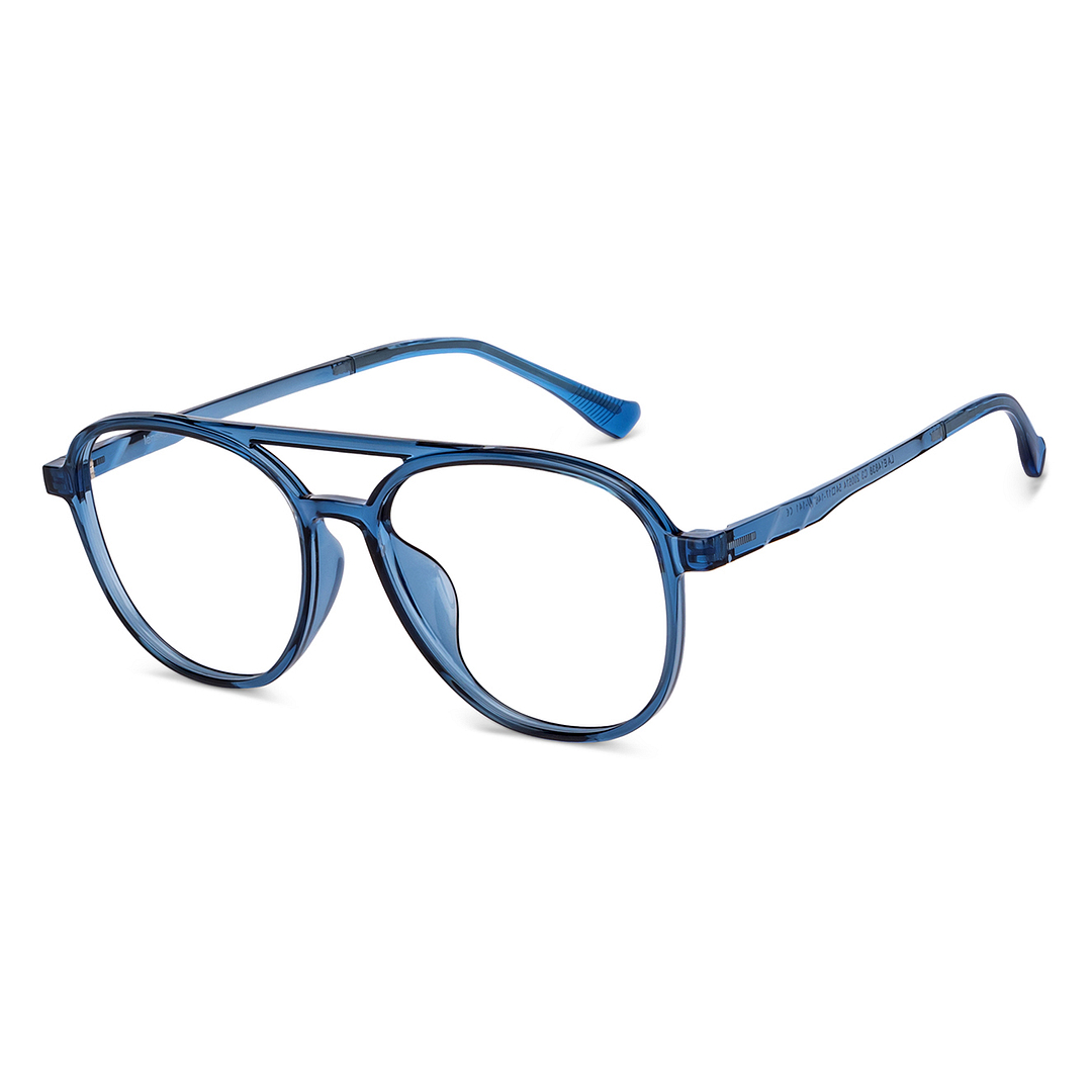 Lenskart Air Online Blue Transparent Full Rim Aviator right side