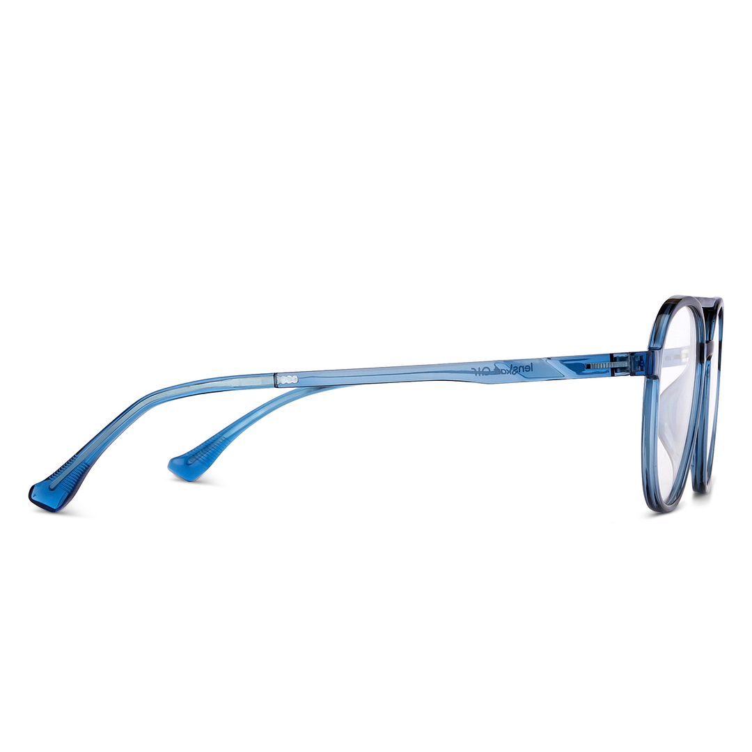 Lenskart Air Online Blue Transparent Full Rim Aviator left side