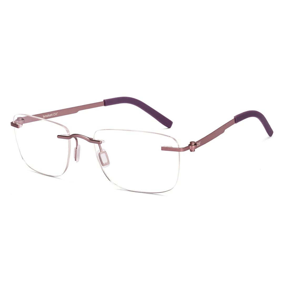 Lenskart Air Online Purple Rimless Rectangle right side