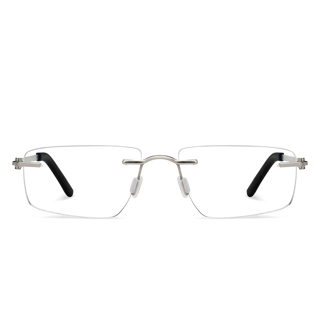 Lenskart Air Online Silver Rimless Rectangle left side