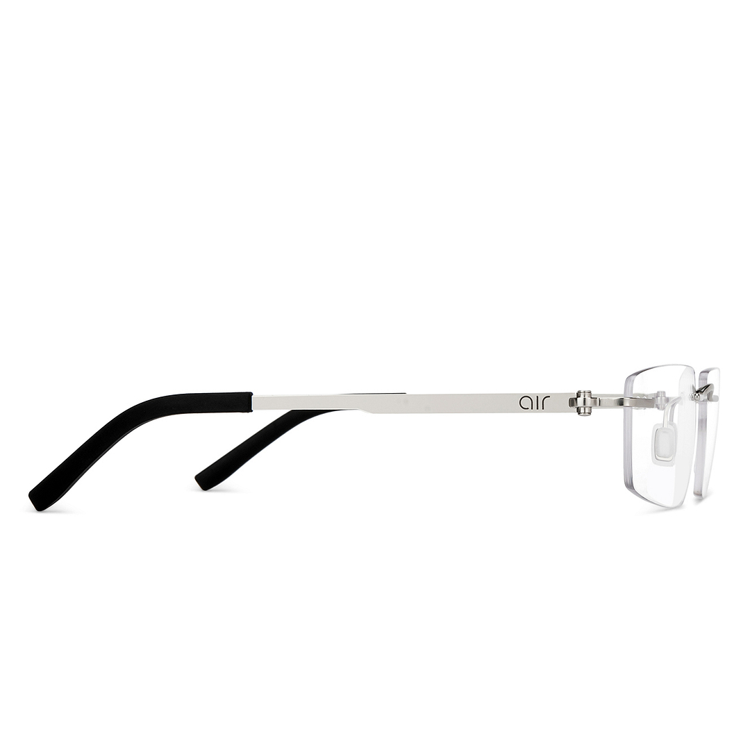 Lenskart Air Online Silver Rimless Rectangle left side