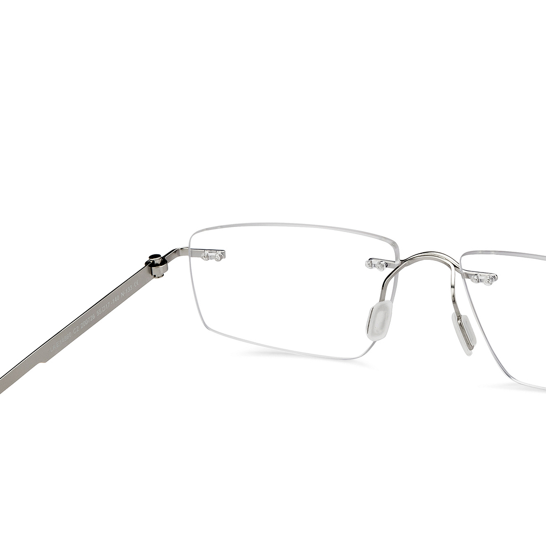 Lenskart Air Online Silver Rimless Rectangle right side