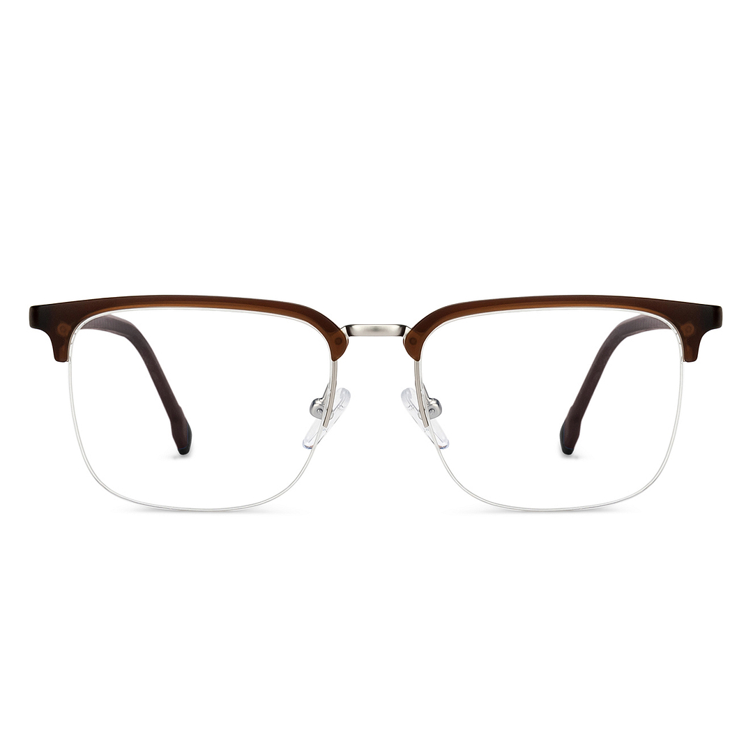 Lenskart Air Online Silver Half Rim Square left side
