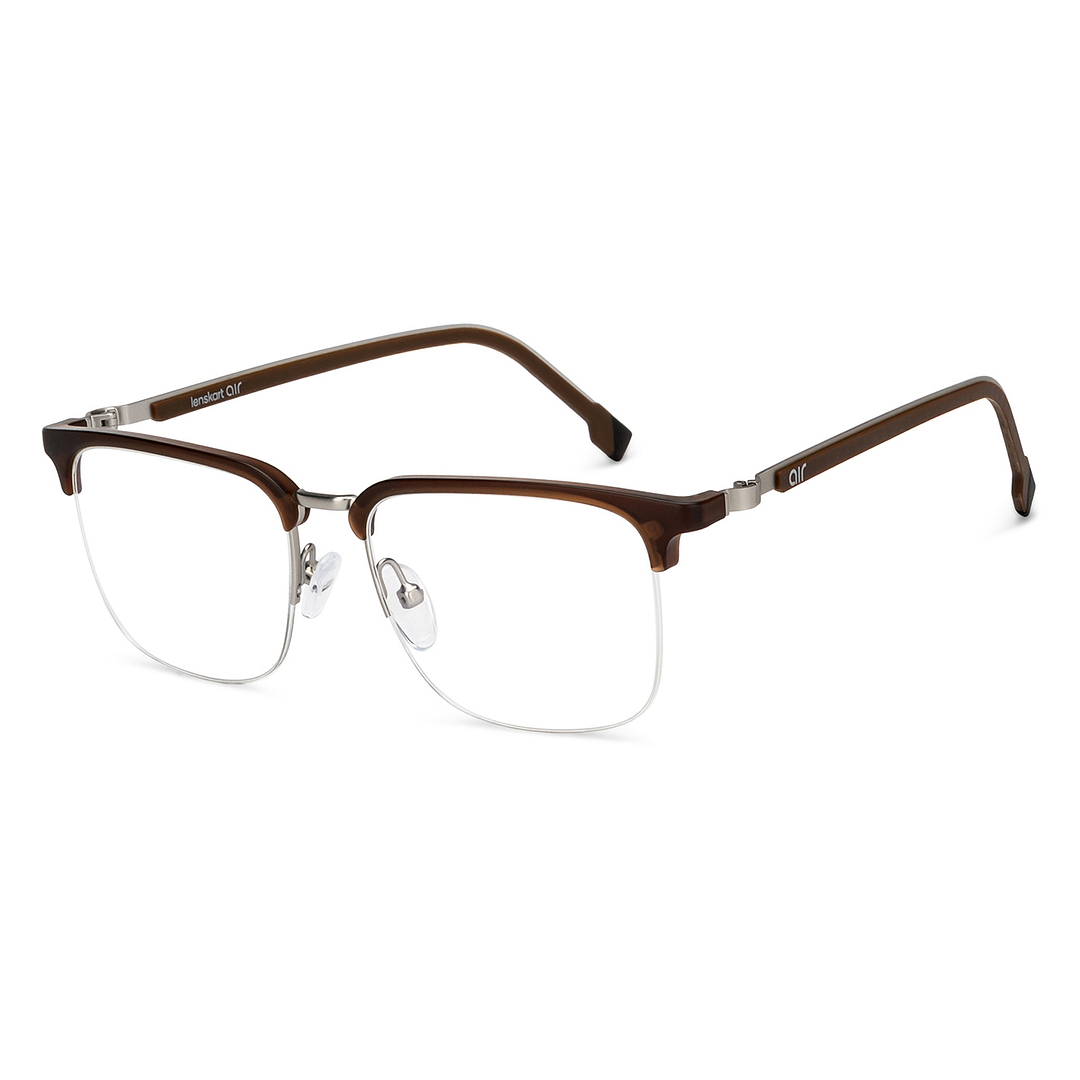 Lenskart Air Online Silver Half Rim Square right side