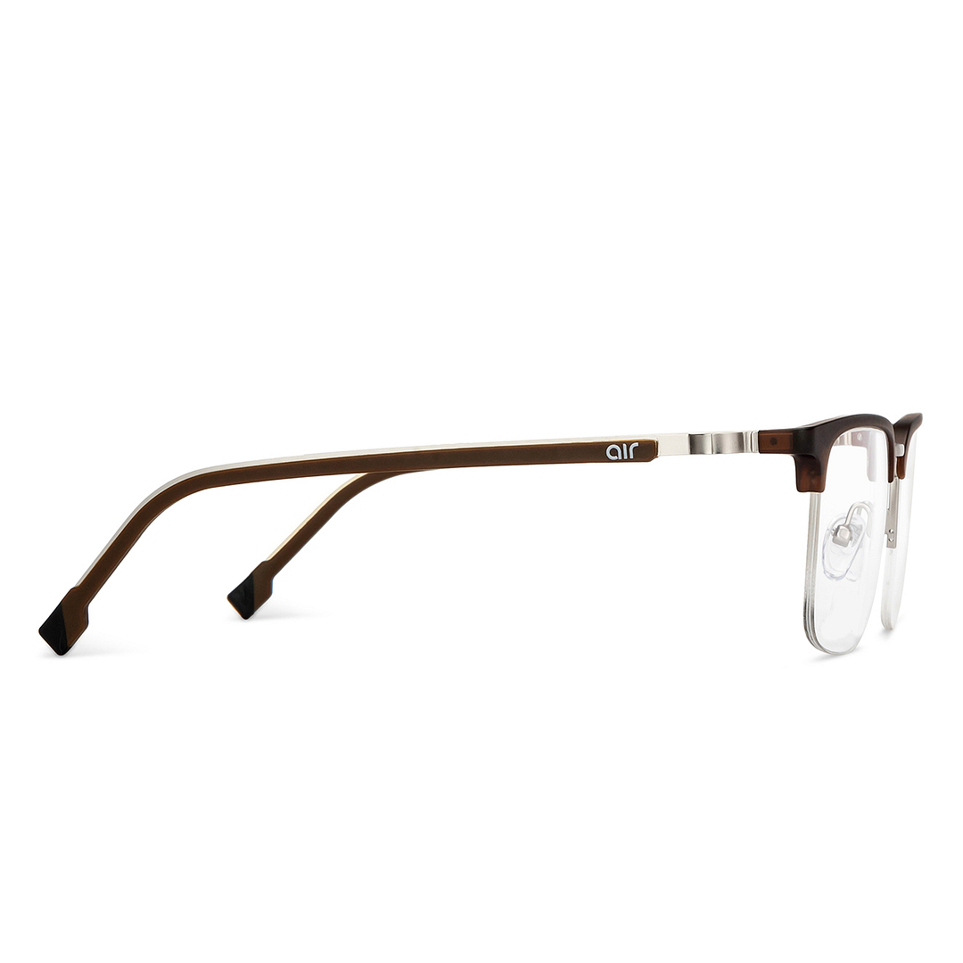 Lenskart Air Online Silver Half Rim Square left side