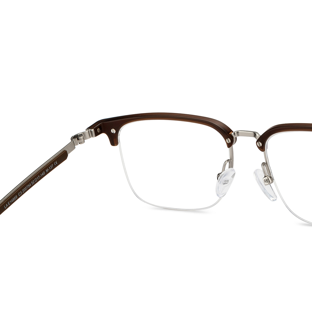 Lenskart Air Online Silver Half Rim Square right side