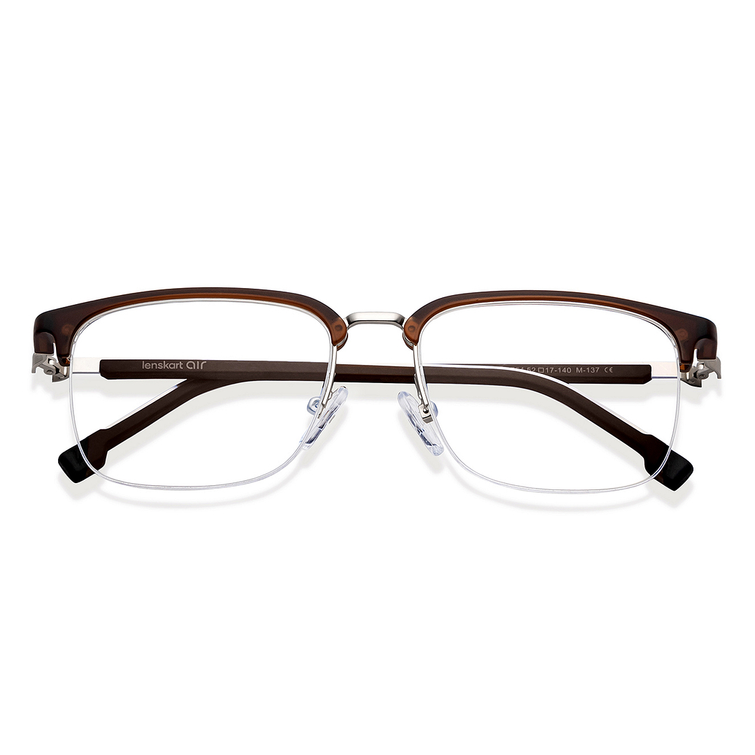 Lenskart Air Online Silver Half Rim Square left side