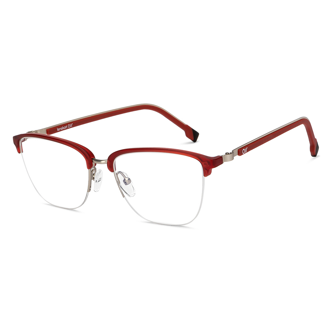 Lenskart Air Online Mid Gunmetal Half Rim Square right side