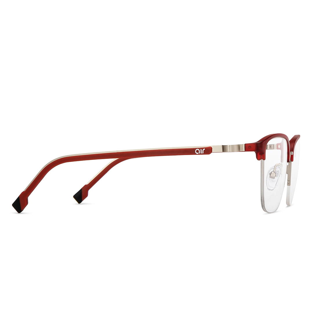 Lenskart Air Online Mid Gunmetal Half Rim Square left side