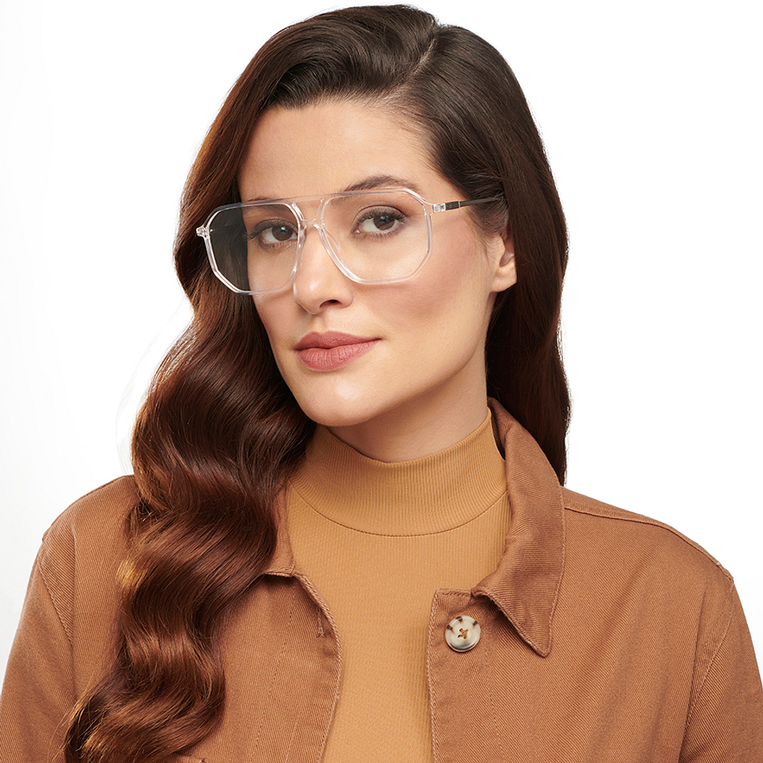 Lenskart Air Online Crystal Transparent Full Rim Geometric left side