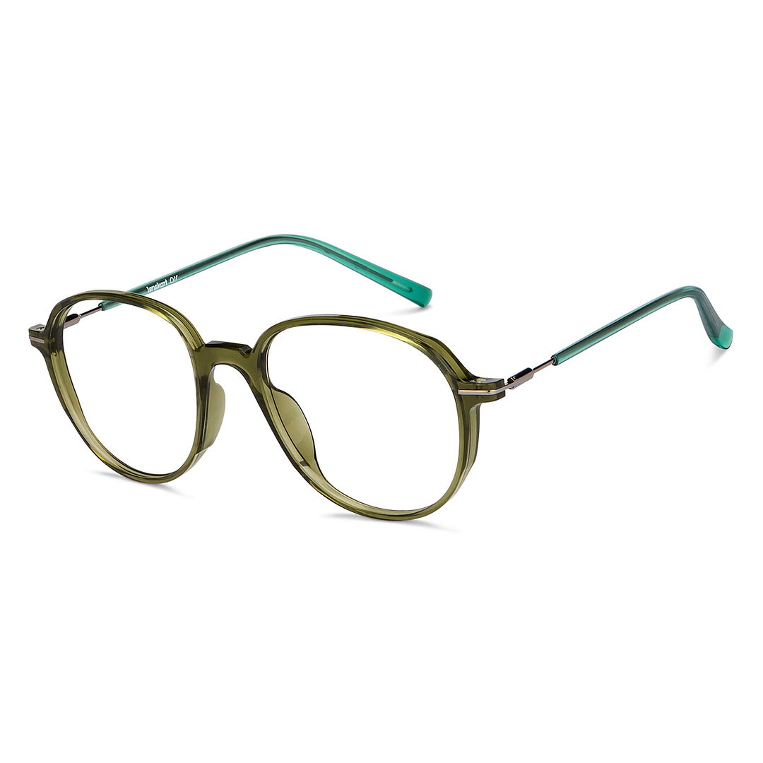 Lenskart Air Online Green Transparent Full Rim Round left side