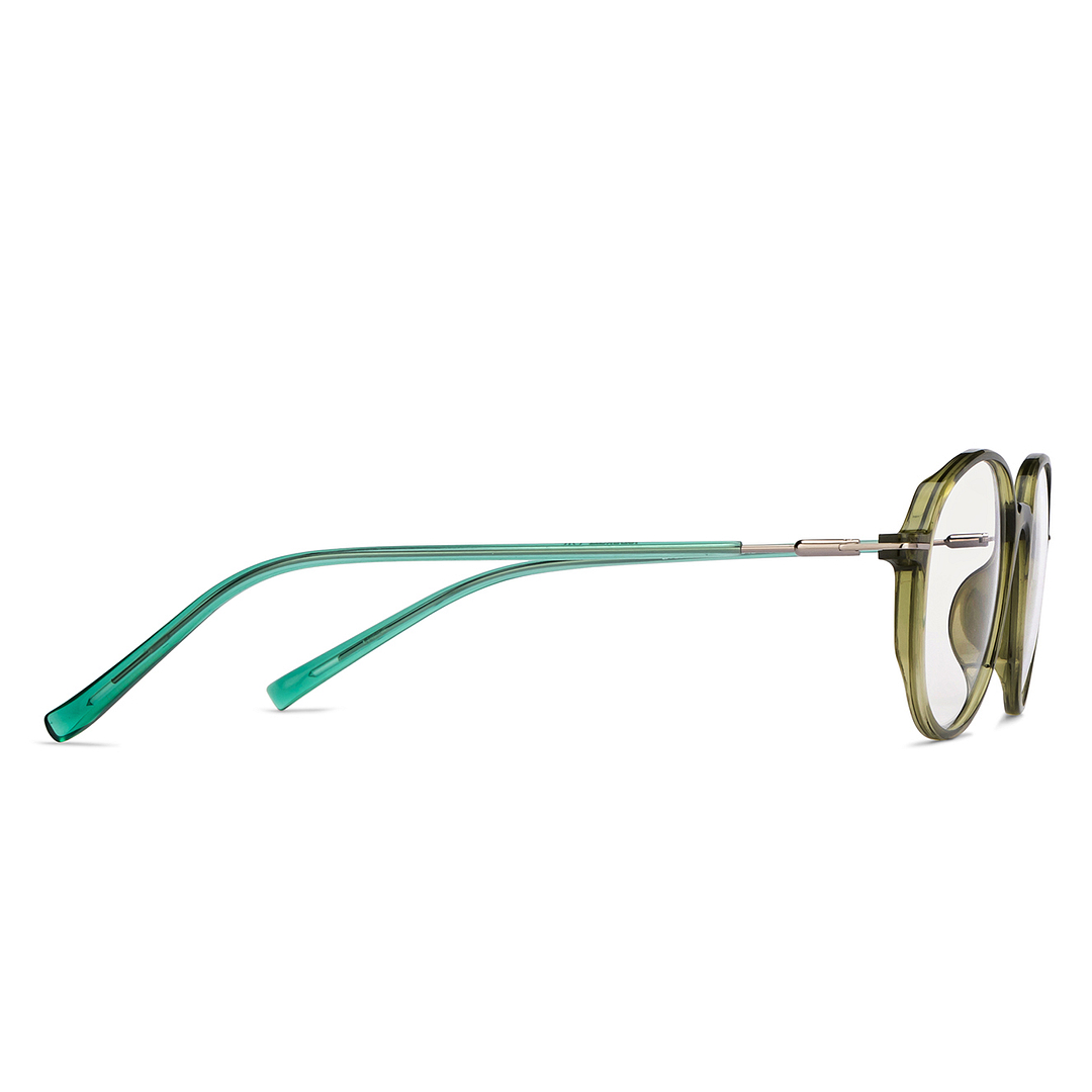 Lenskart Air Online Green Transparent Full Rim Round left side