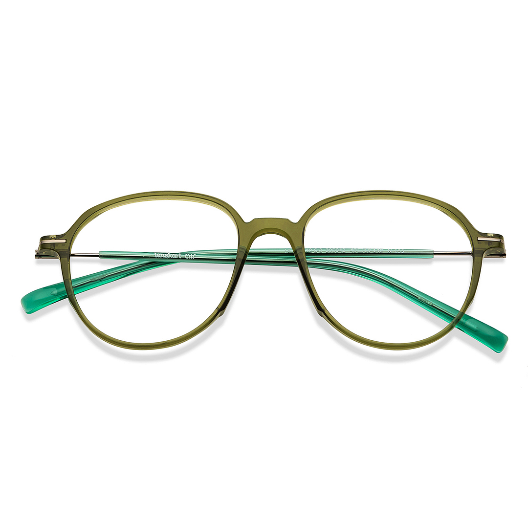 Lenskart Air Online Green Transparent Full Rim Round left side
