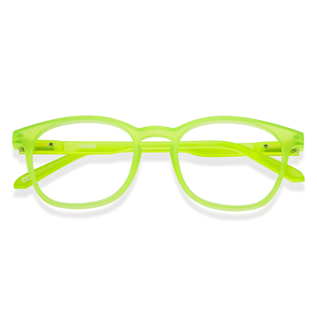 Lenskart Hustlr Online Electric Green Full Rim Square left side