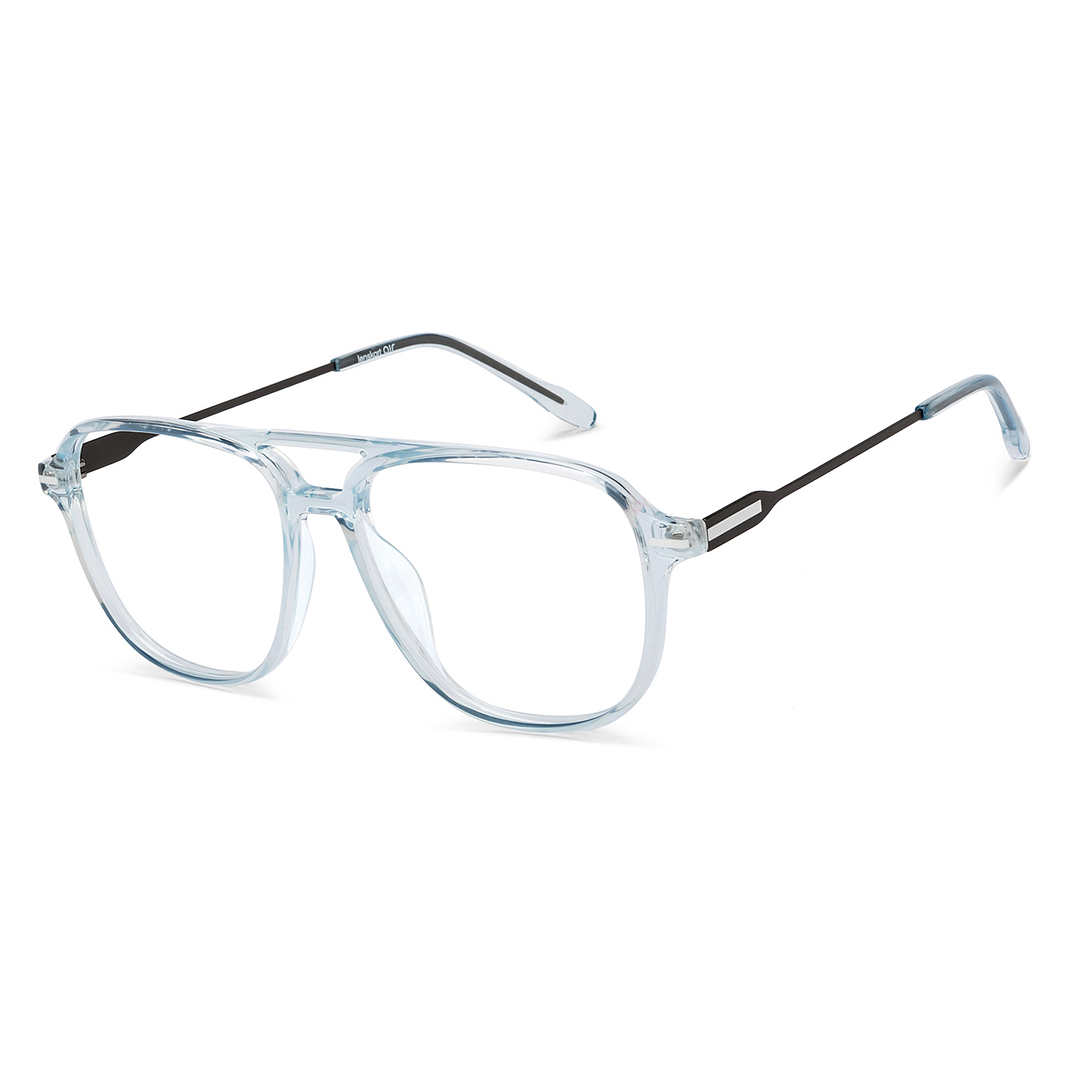Lenskart Air Blue Transparent Full Rim Aviator left side