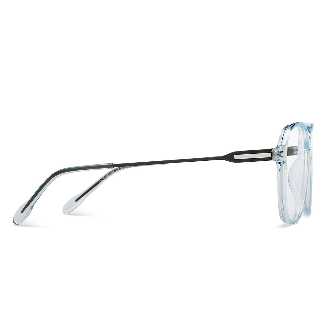 Lenskart Air Blue Transparent Full Rim Aviator left side
