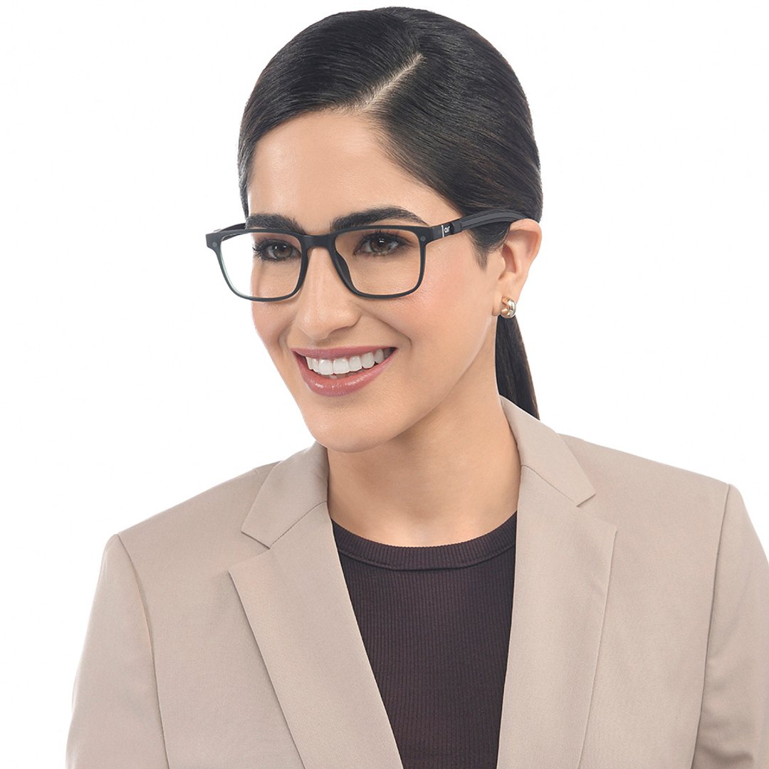 Lenskart Air Green Transparent Full Rim Square left side