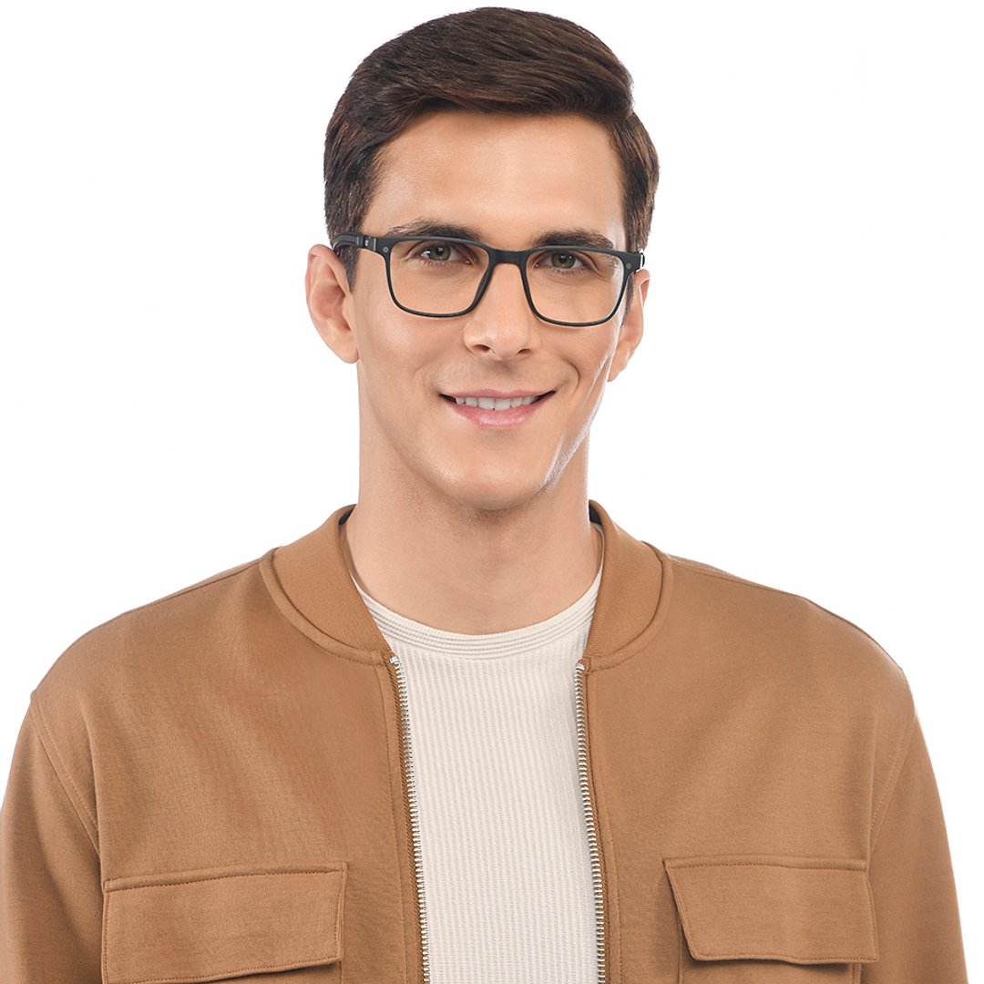 Lenskart Air Green Transparent Full Rim Square left side