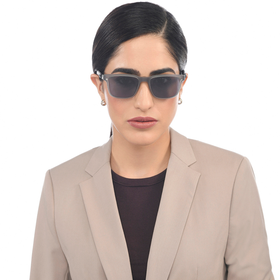 Lenskart Air Gray Transparent Full Rim Square left side