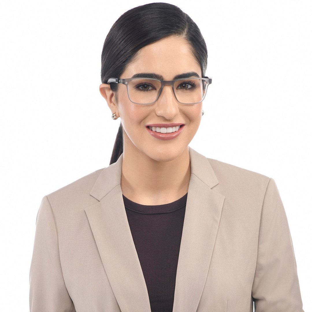 Lenskart Air Gray Transparent Full Rim Square right side