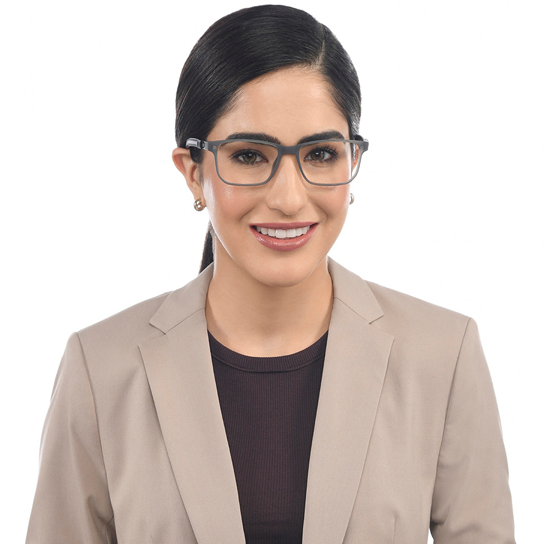 Lenskart Air Online Gray Transparent Full Rim Rectangle left side