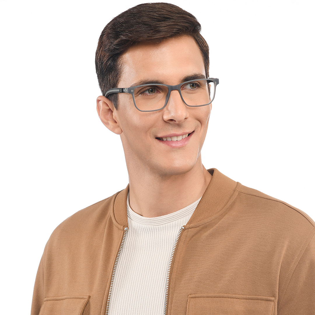 Lenskart Air Online Gray Transparent Full Rim Rectangle left side